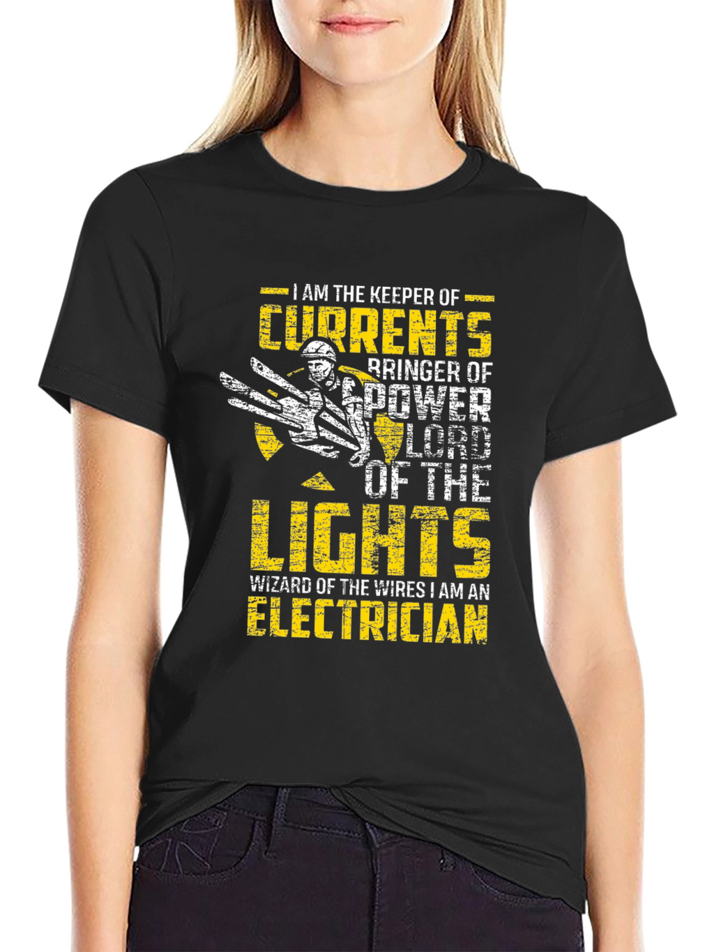 Electrician T-Shirt: Keeper of Currents Lord of Lights