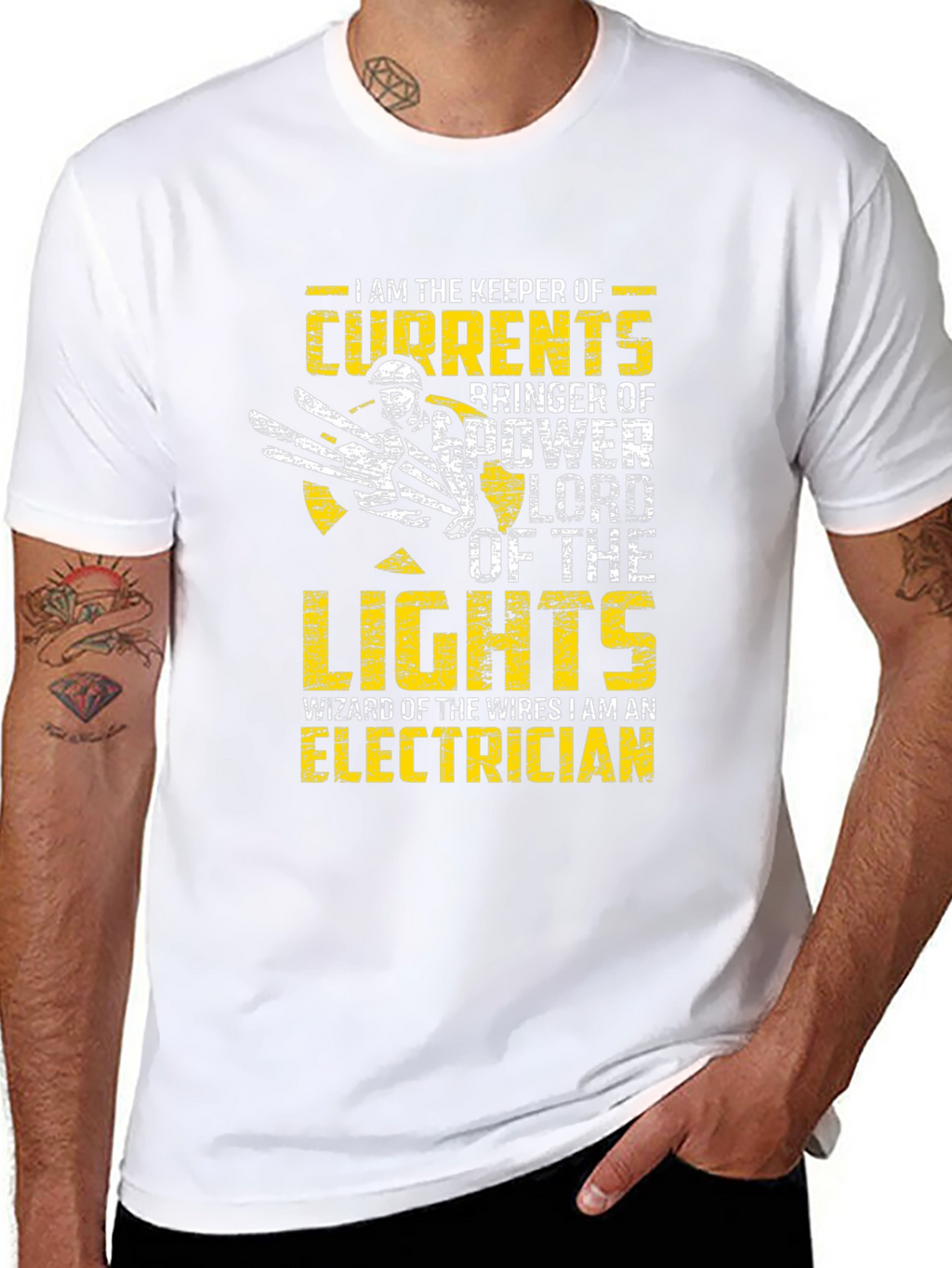 Electrician T-Shirt: Keeper of Currents Lord of Lights