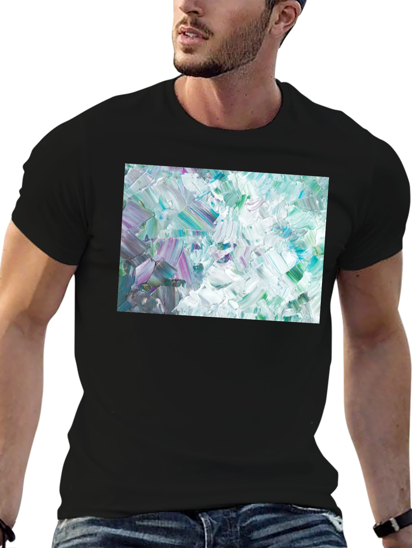 Abstract Art Crew Neck Tee - Modern Expression