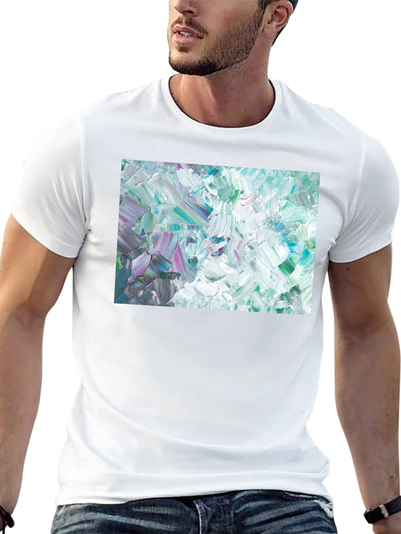 Abstract Art Crew Neck Tee - Modern Expression