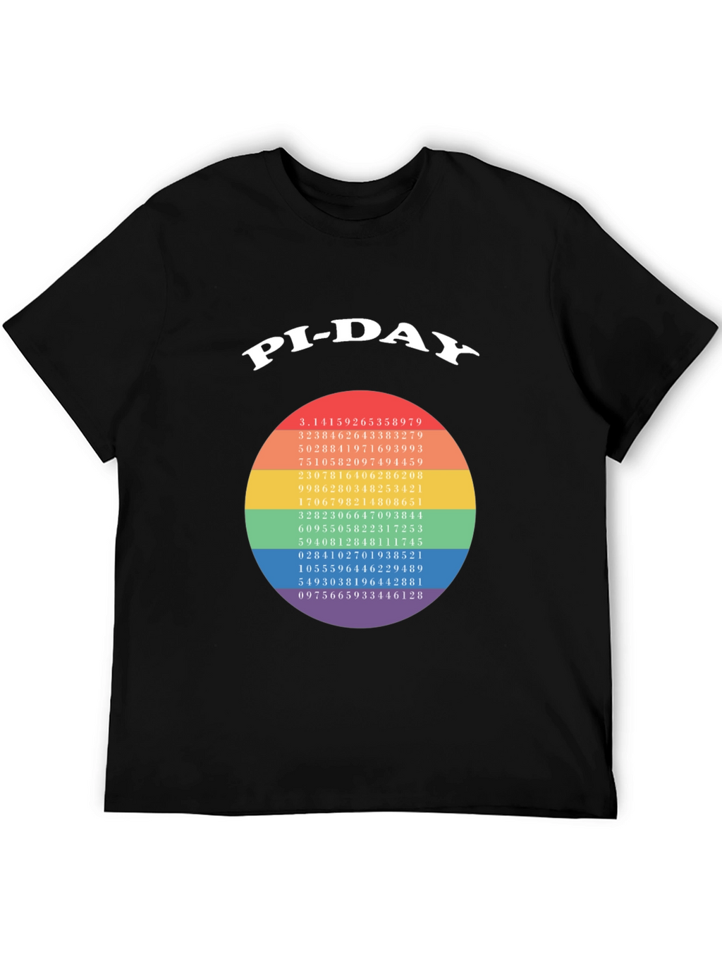 Pi-Day T-Shirt - Math Geek Rainbow Pi Number Tee