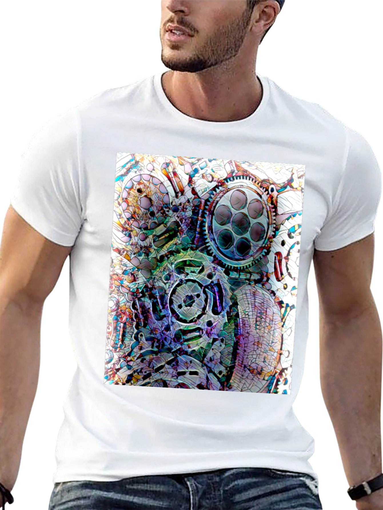 Abstract Gas Mask Graphic Tee