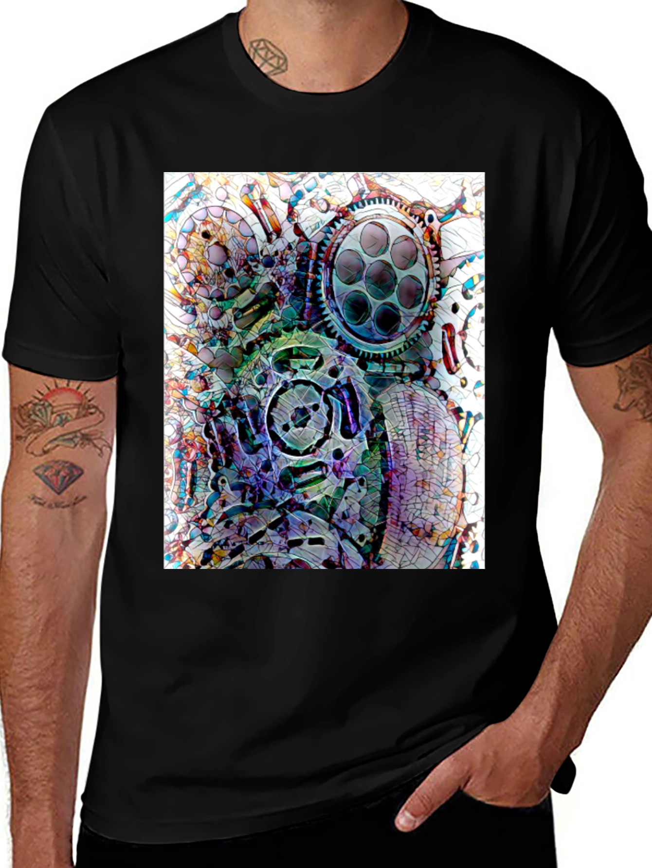 Abstract Gas Mask Graphic Tee