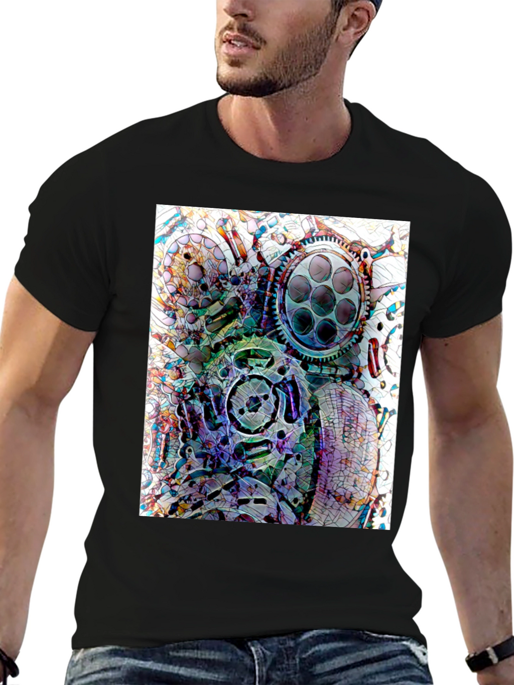 Abstract Gas Mask Graphic Tee