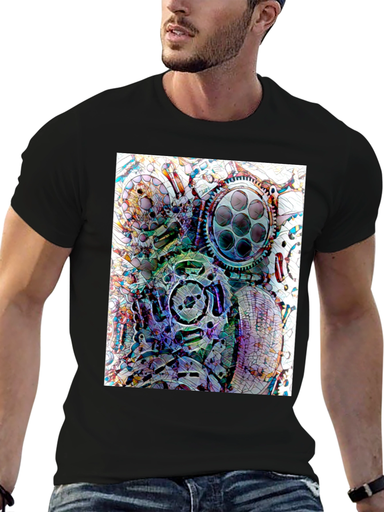 Abstract Gas Mask Graphic Tee