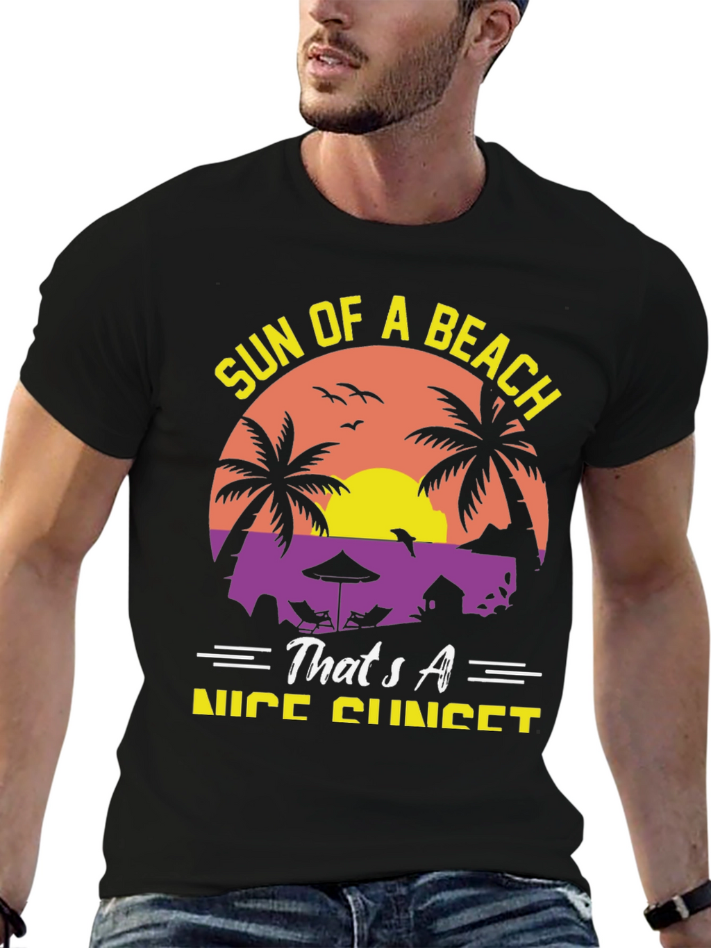 Sun of a Beach Nice Sunset Graphic Tee