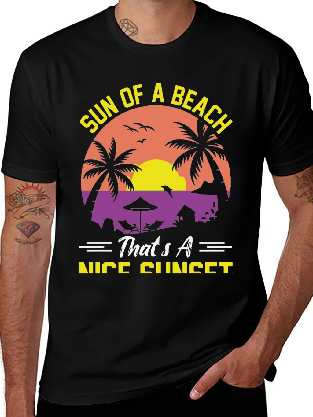 Sun of a Beach Nice Sunset Graphic Tee