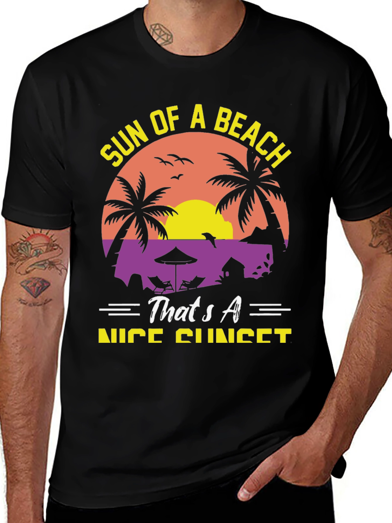 Sun of a Beach Nice Sunset Graphic Tee