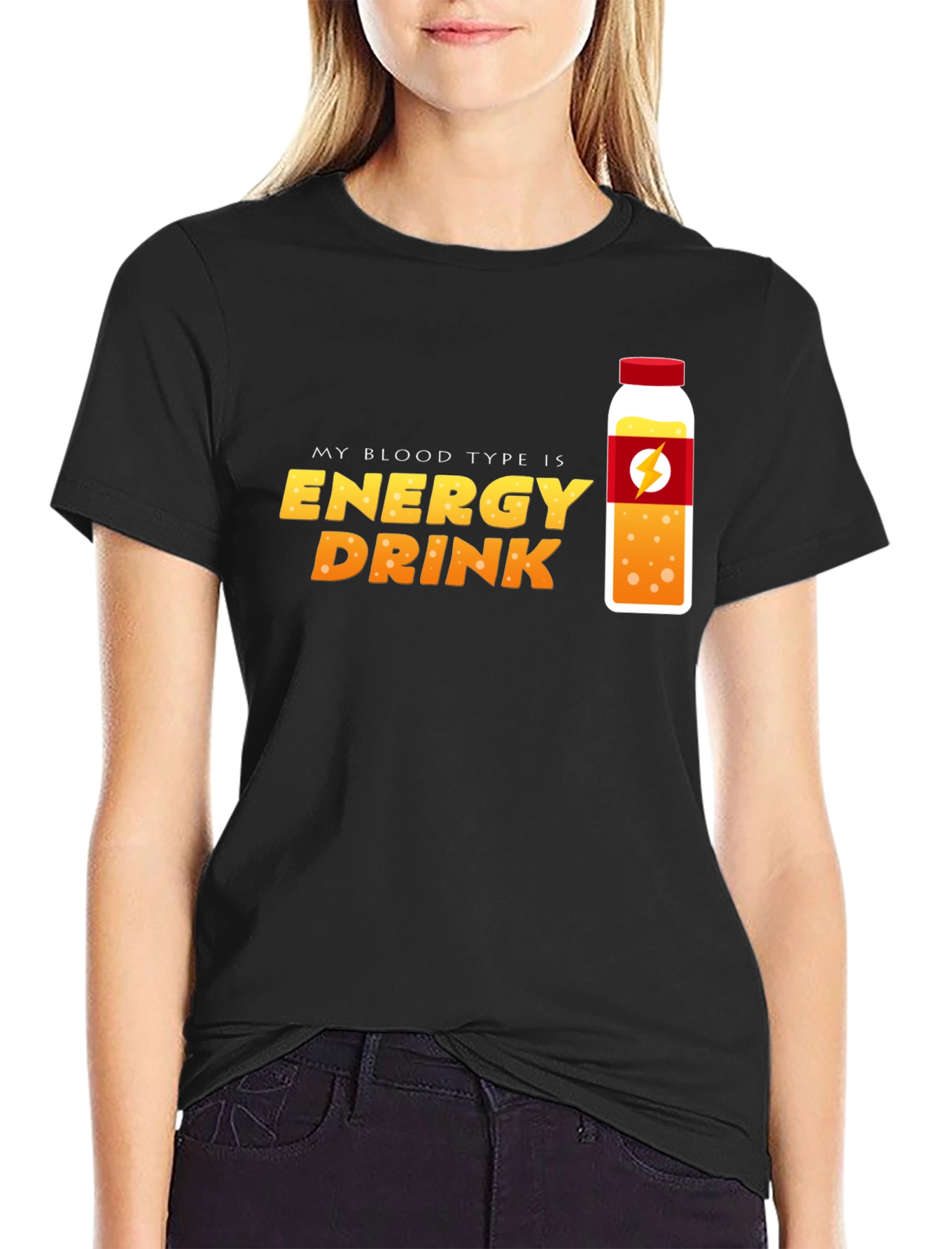 Energy Drink Blood Type T-Shirt - Novelty Graphic Tee