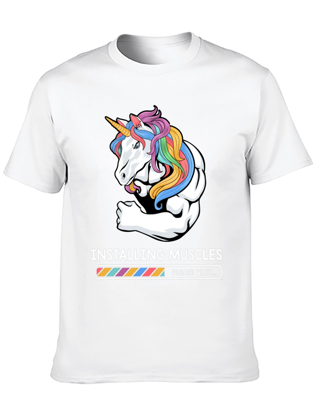 Unicorn Muscle Loading Black T-Shirt