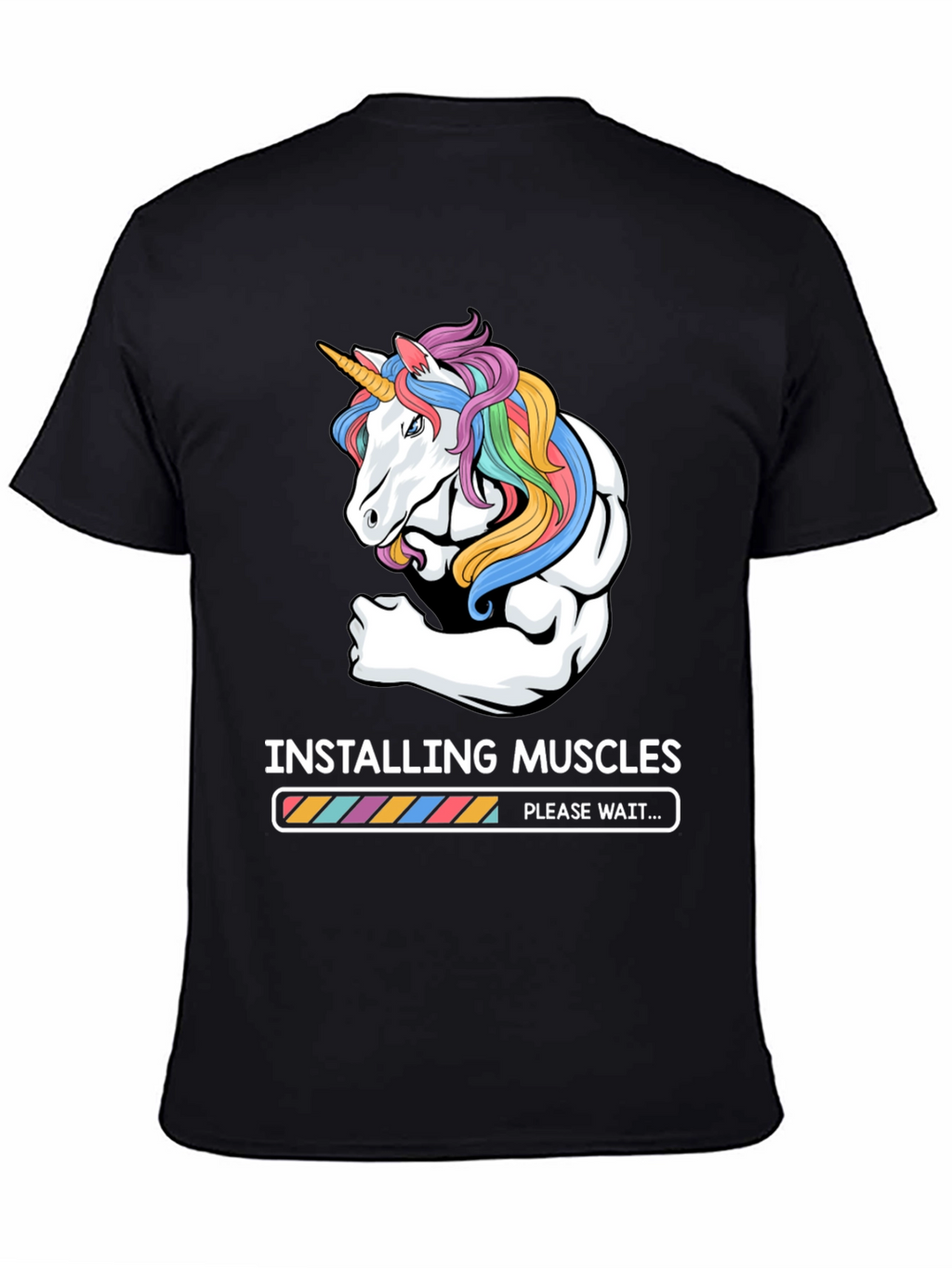 Unicorn Muscle Loading Black T-Shirt