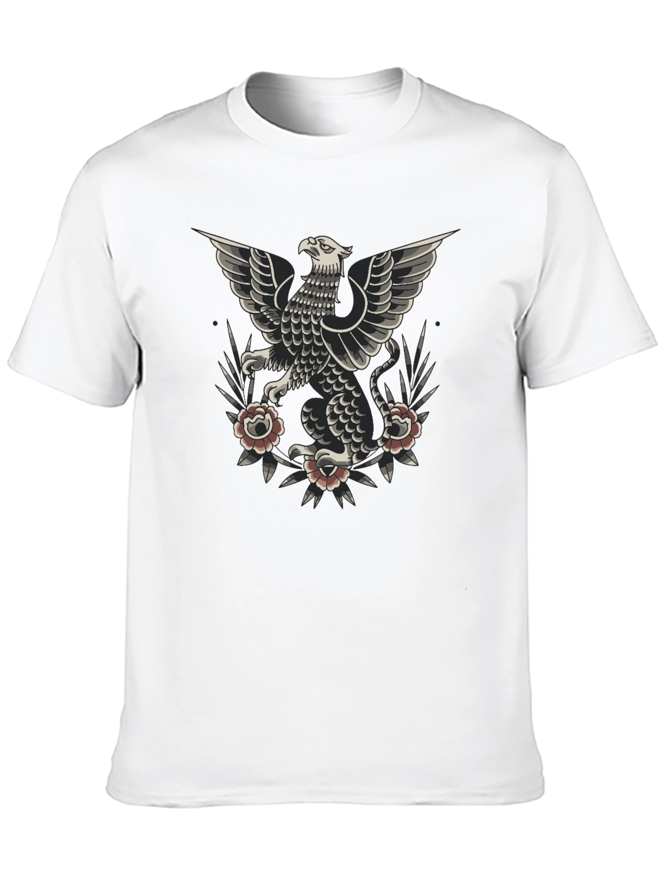 Griffin Tattoo Style Graphic Tee - Black