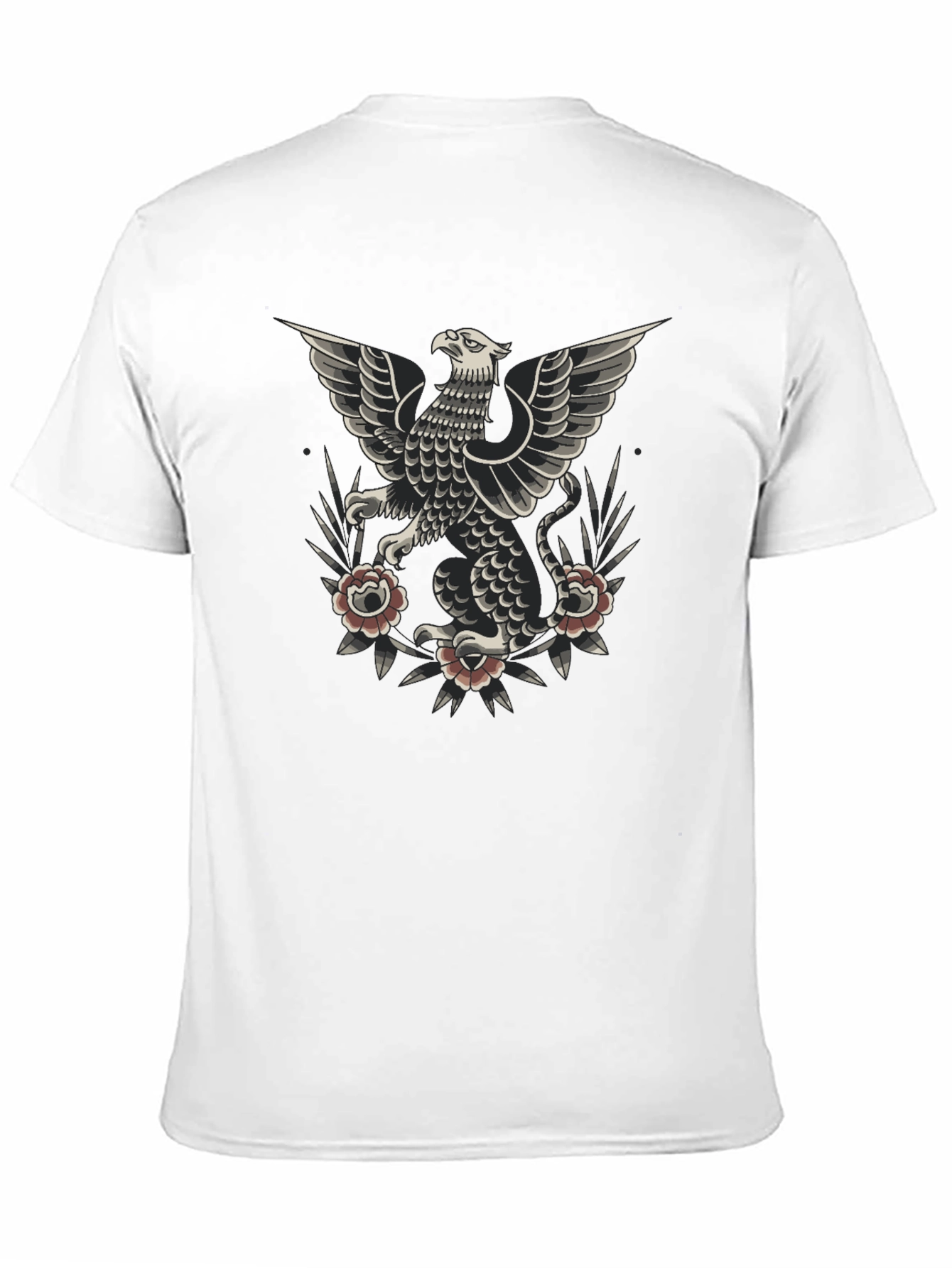 Griffin Tattoo Style Graphic Tee - Black
