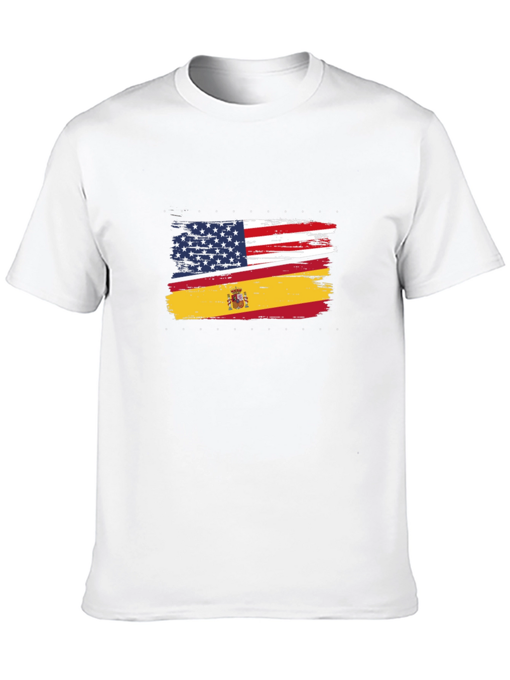 USA & Spain Flags Distressed T-Shirt