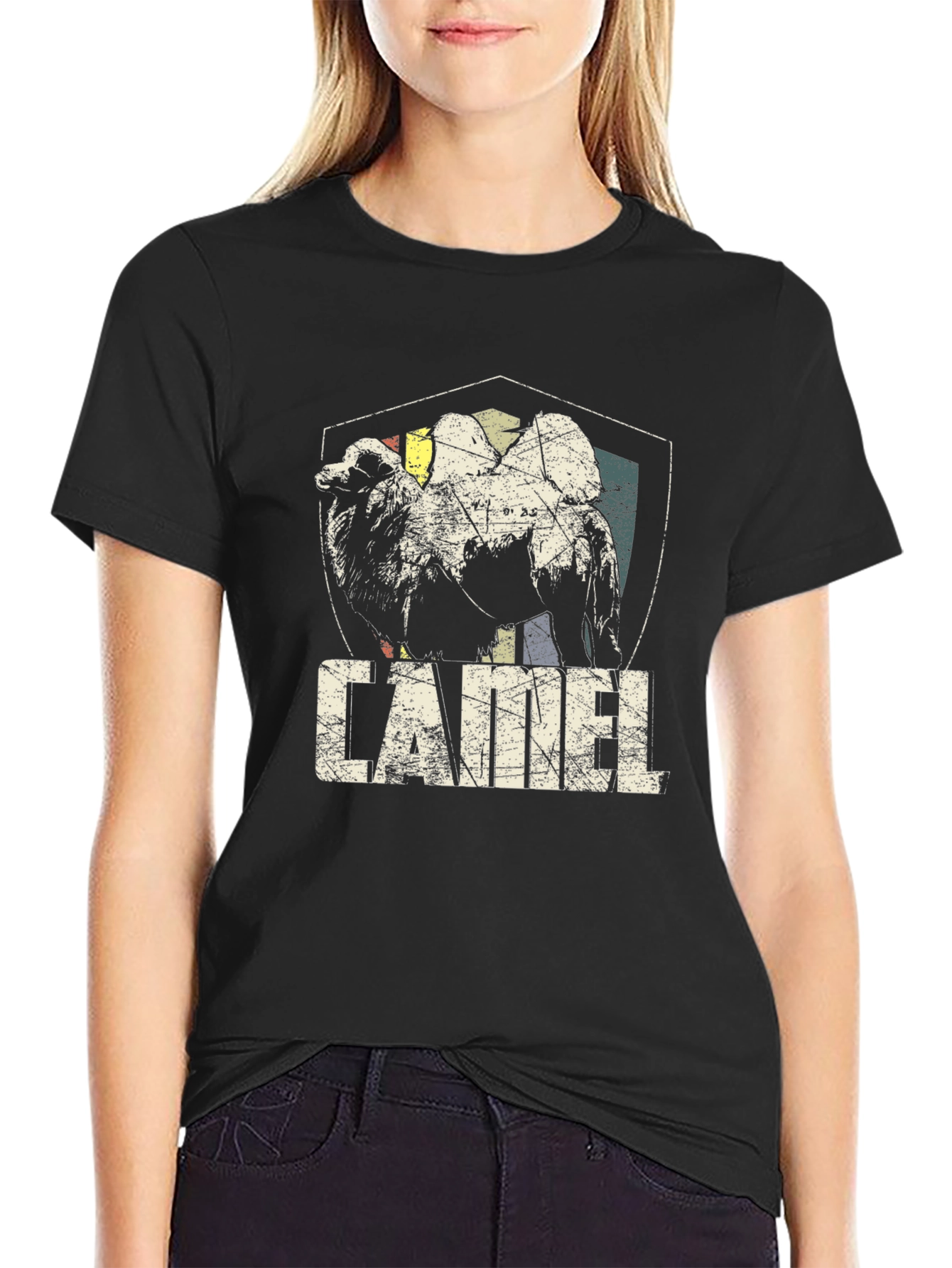 Vintage Camel Graphic Print Tee - Mens Black T-Shirt