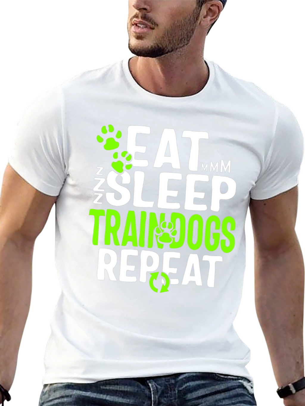 Eat Sleep Train Dogs Repeat Graphic T-Shirt