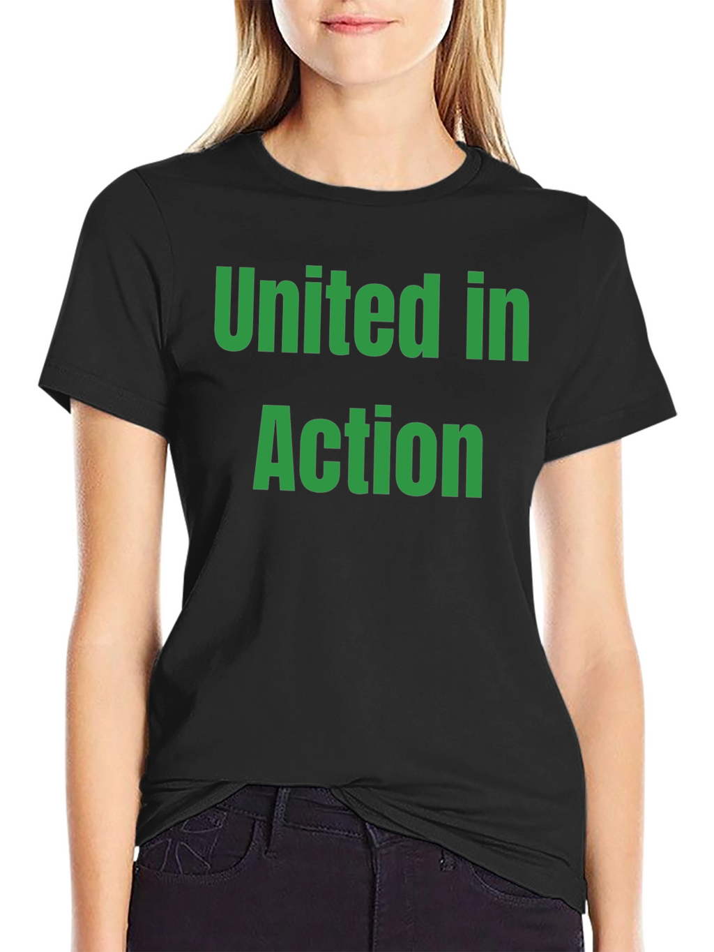 United in Action Black Crew Neck T-Shirt