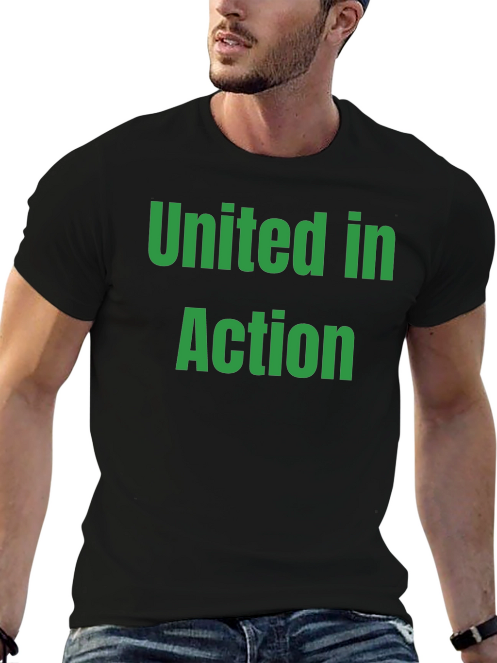United in Action Black Crew Neck T-Shirt