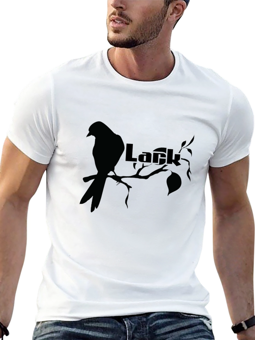 Lark Bird Silhouette Graphic Tee - Black