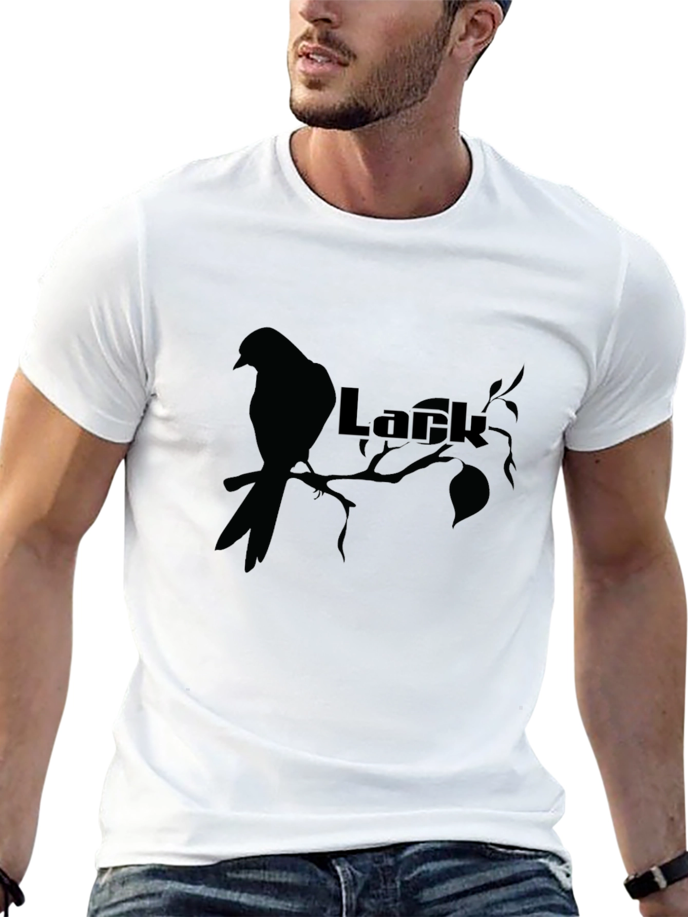 Lark Bird Silhouette Graphic Tee - Black
