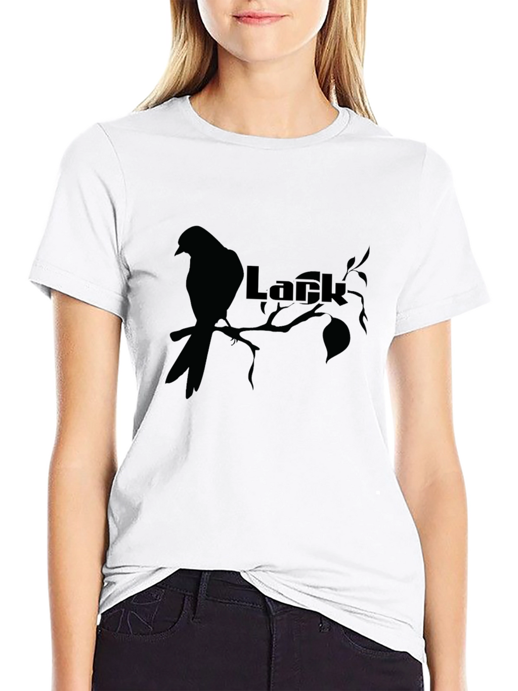 Lark Bird Silhouette Graphic Tee - Black