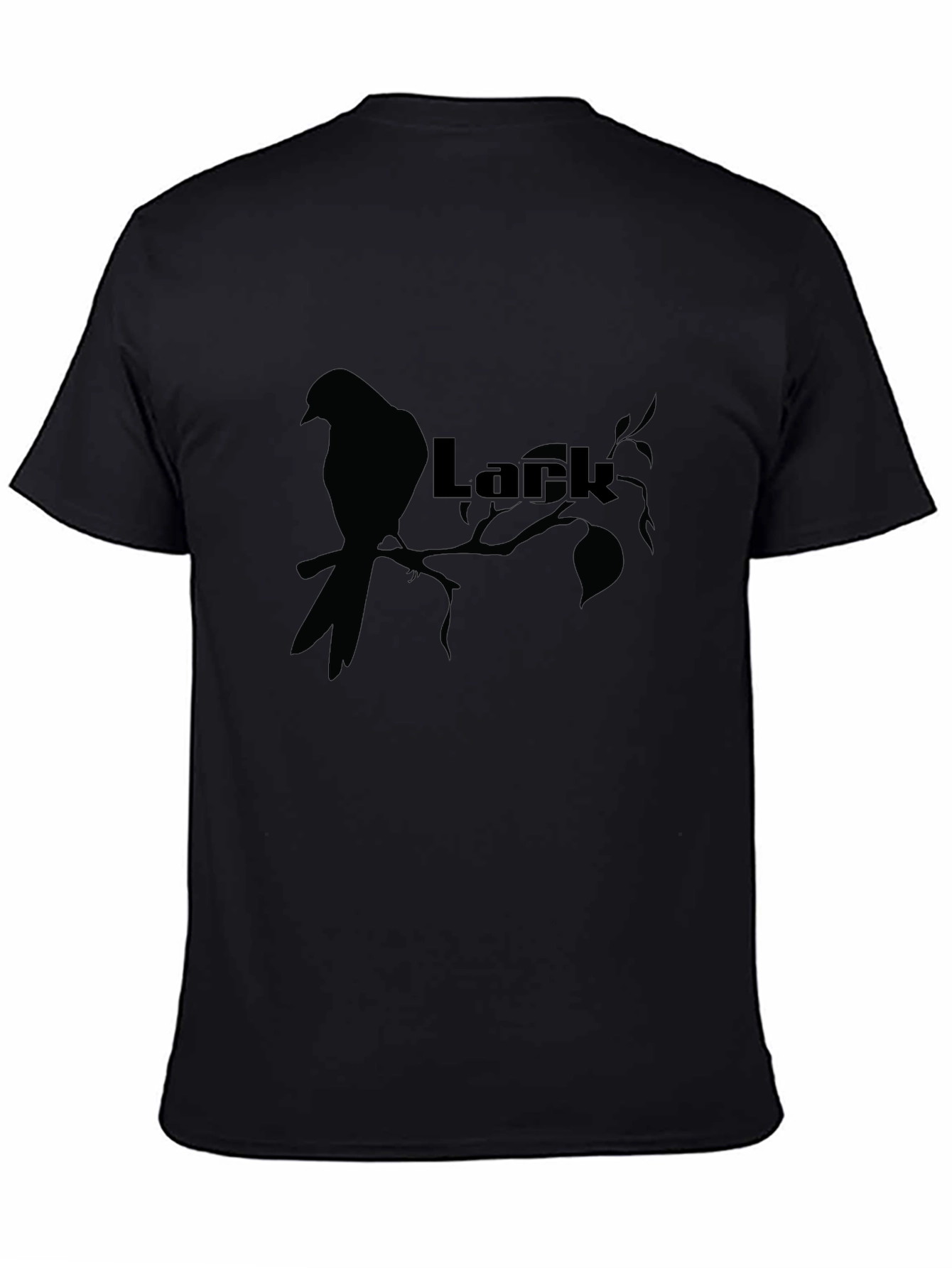 Lark Bird Silhouette Graphic Tee - Black