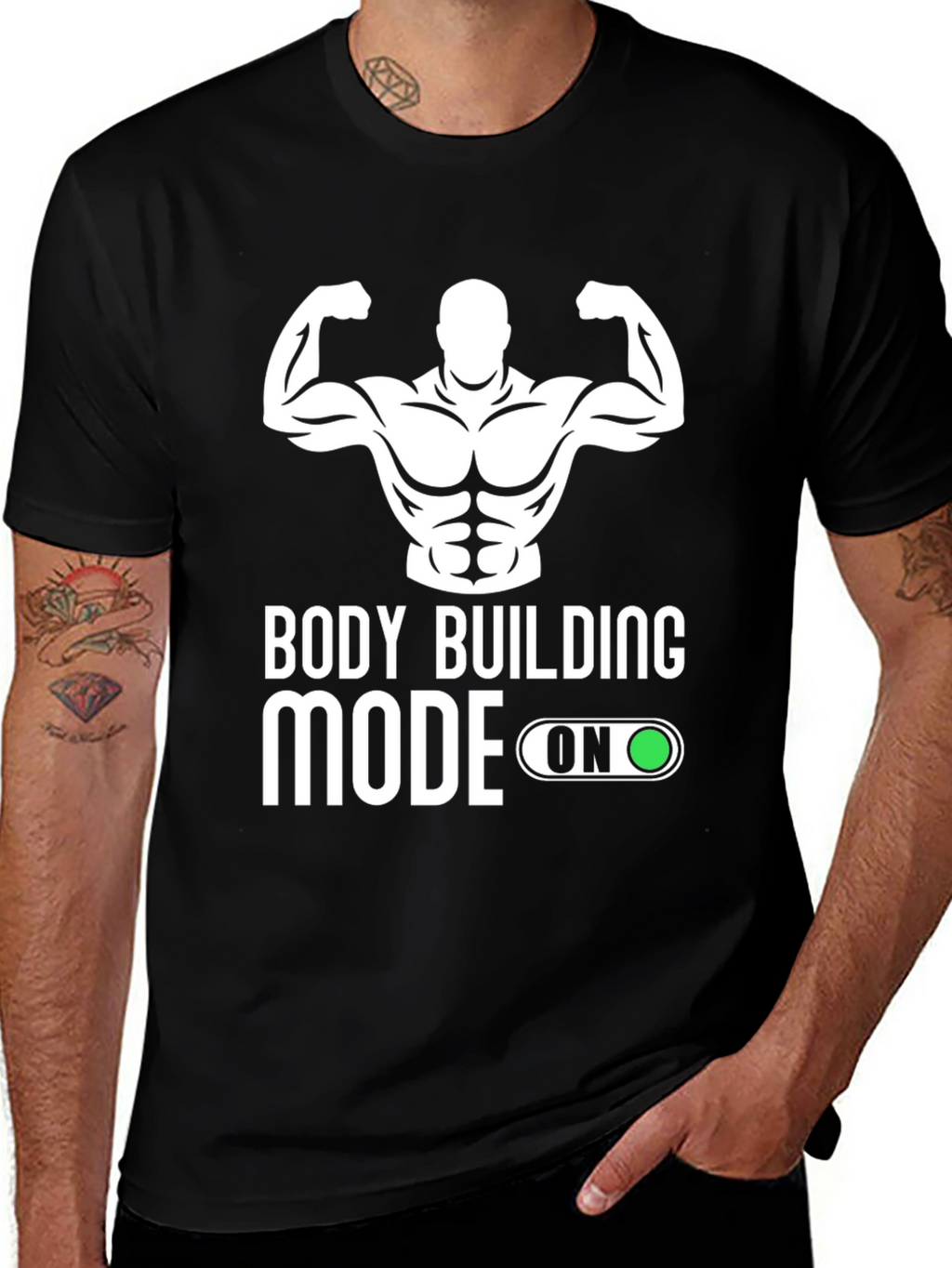 Bodybuilding Mode On T-Shirt - Gym Fitness Apparel