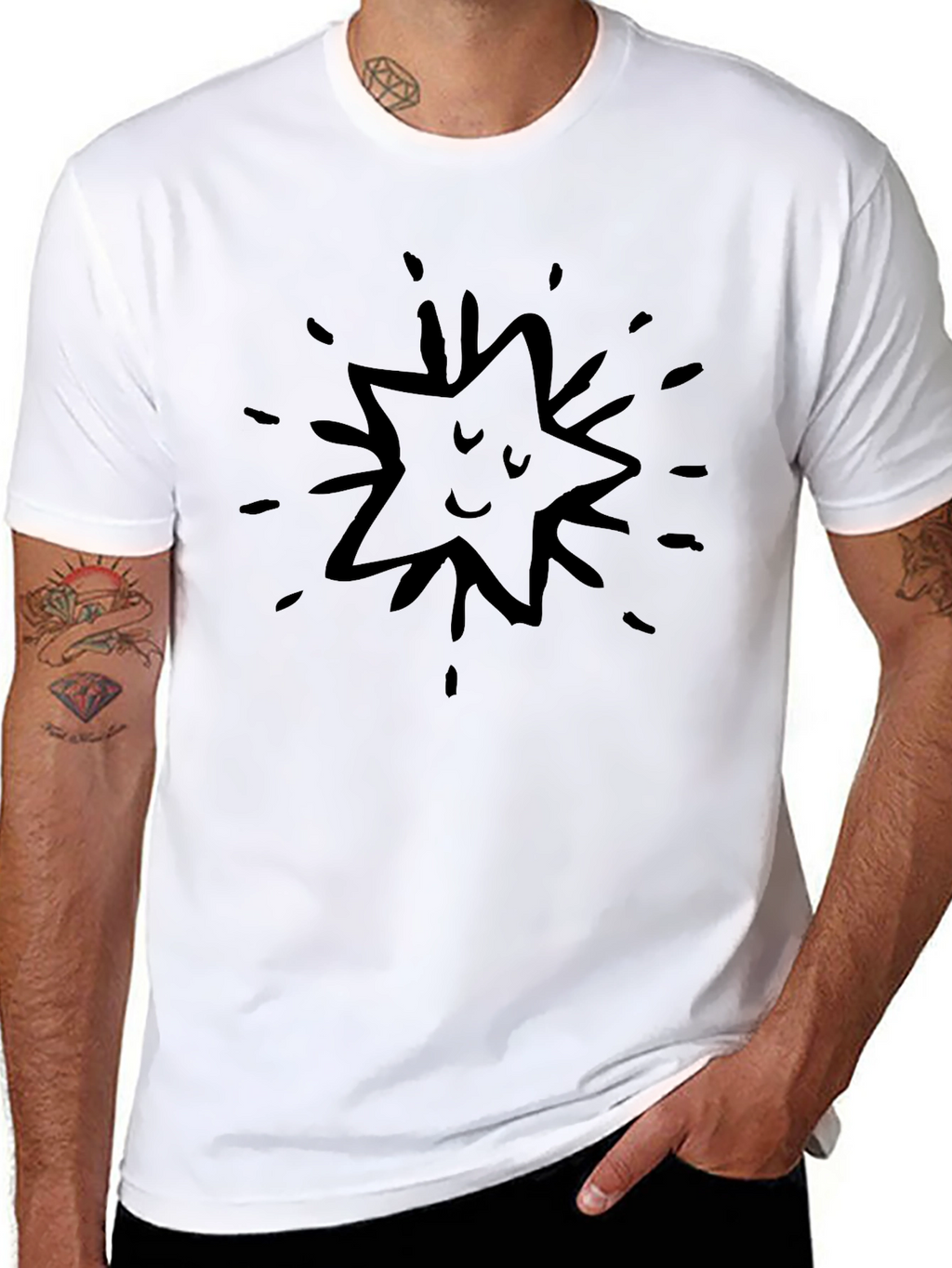 Funny Star Black T-Shirt