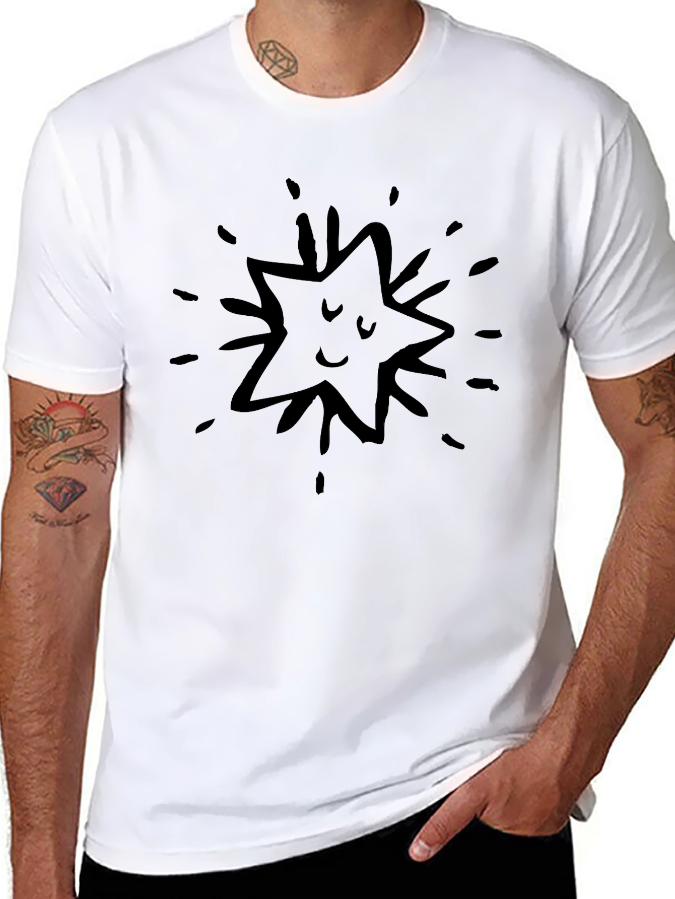 Funny Star Black T-Shirt