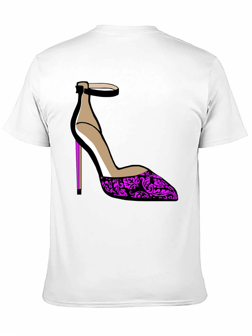Stylish Heel Graphic Tee - Black