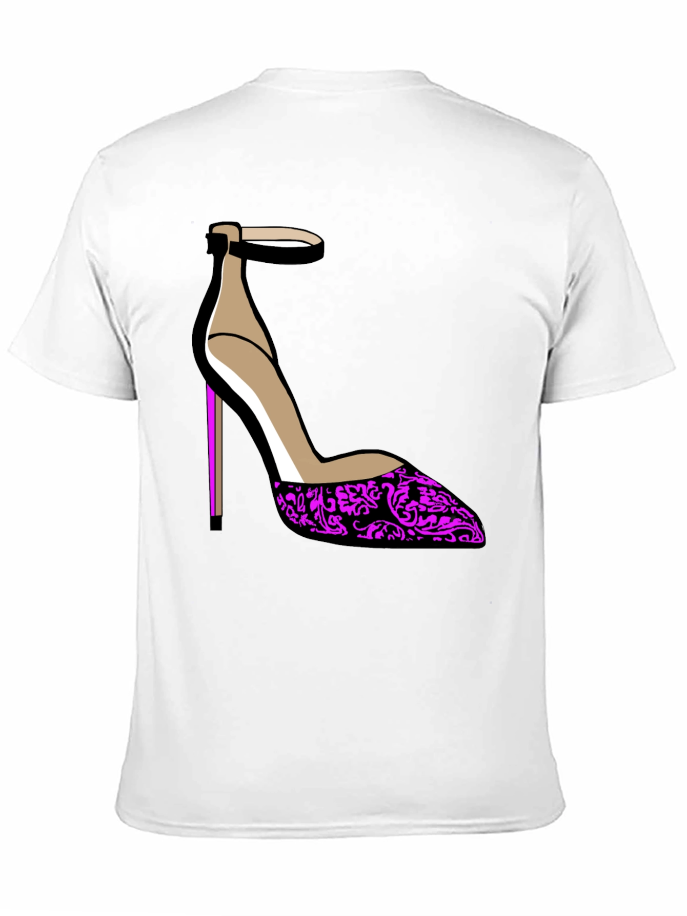 Stylish Heel Graphic Tee - Black