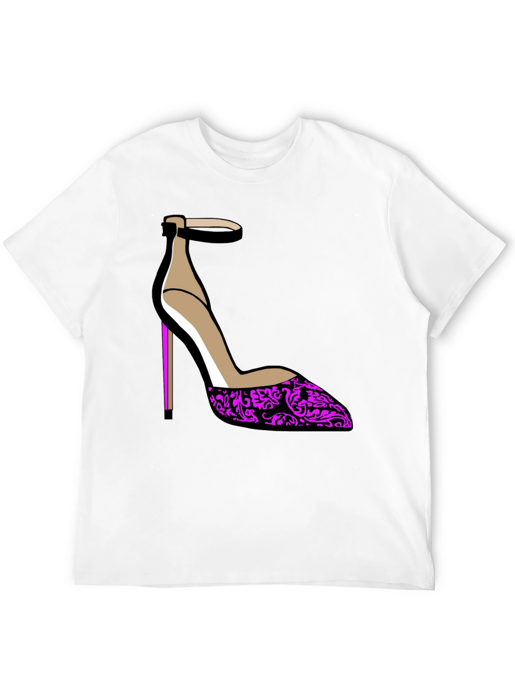 Stylish Heel Graphic Tee - Black