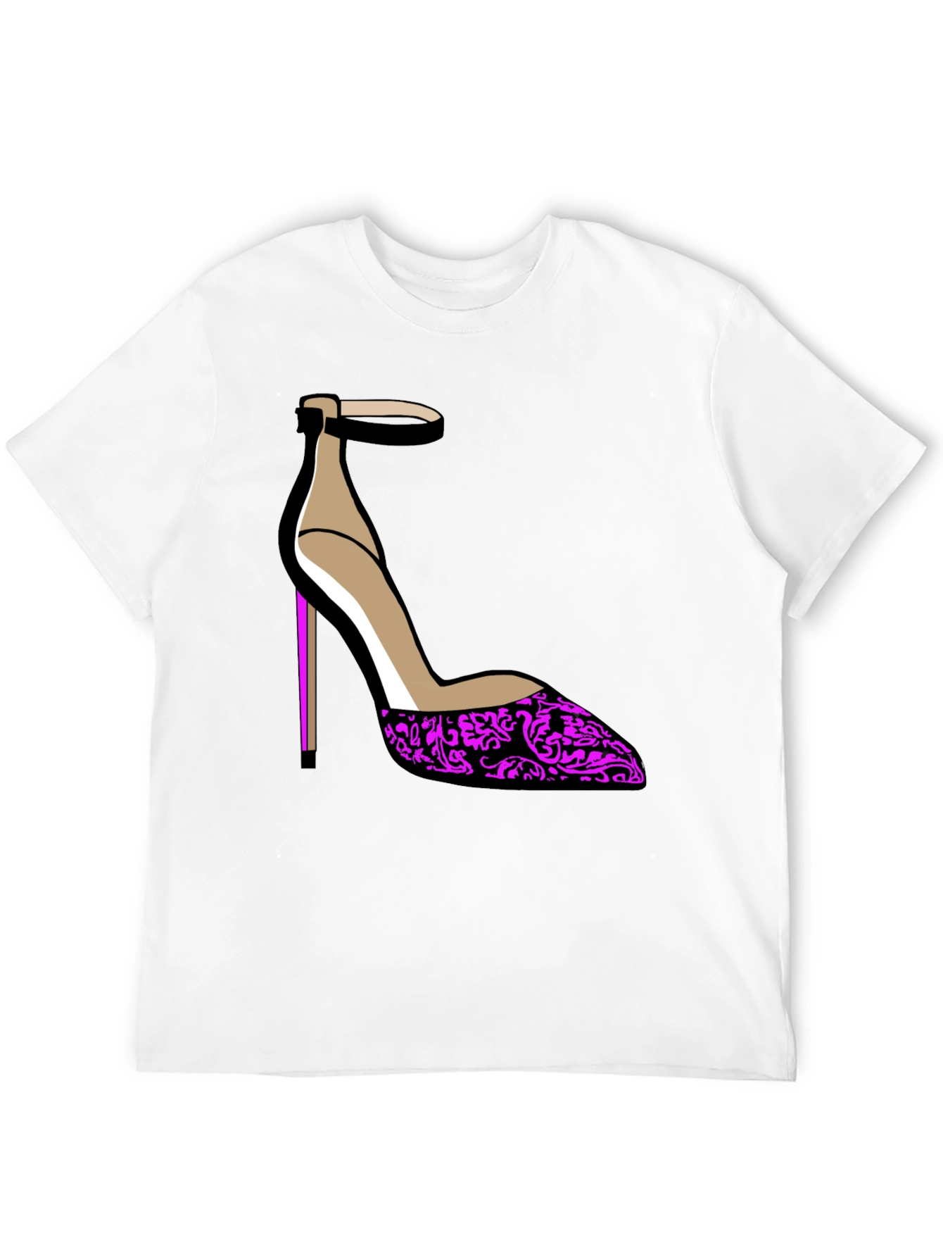 Stylish Heel Graphic Tee - Black
