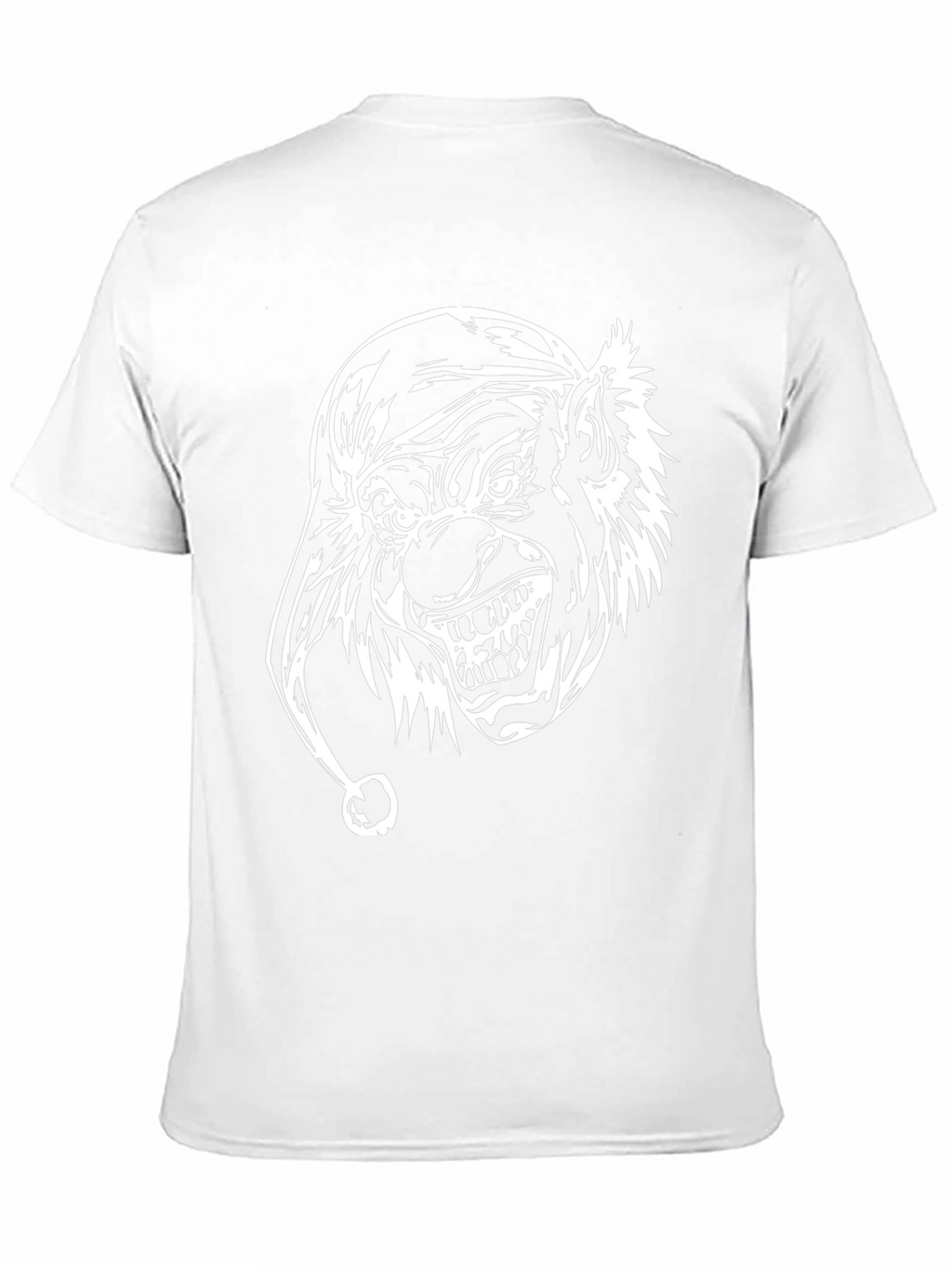 Mens Black T-Shirt with White Clown Graphic