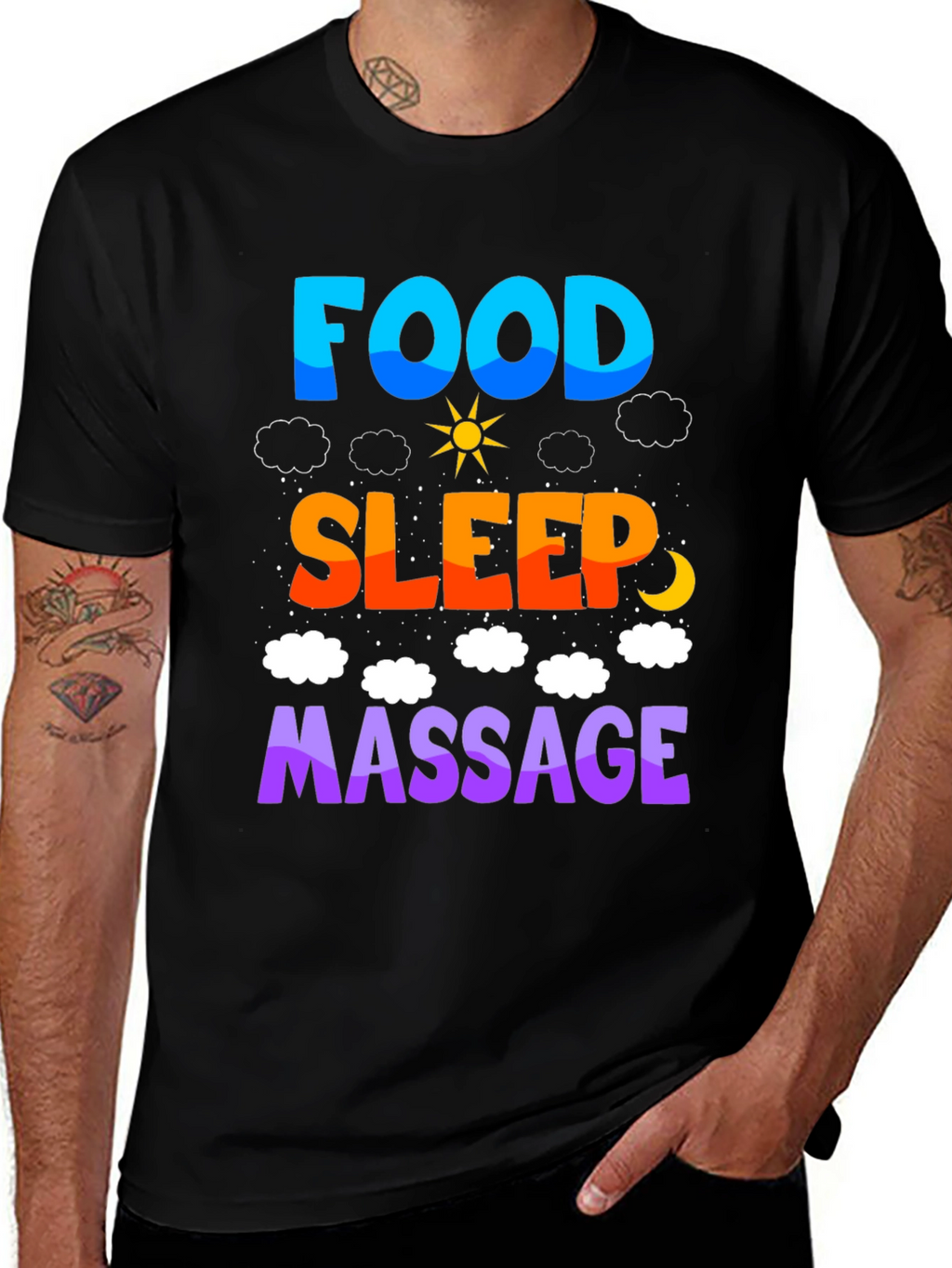 Food Sleep Massage T-Shirt Relaxation Tee
