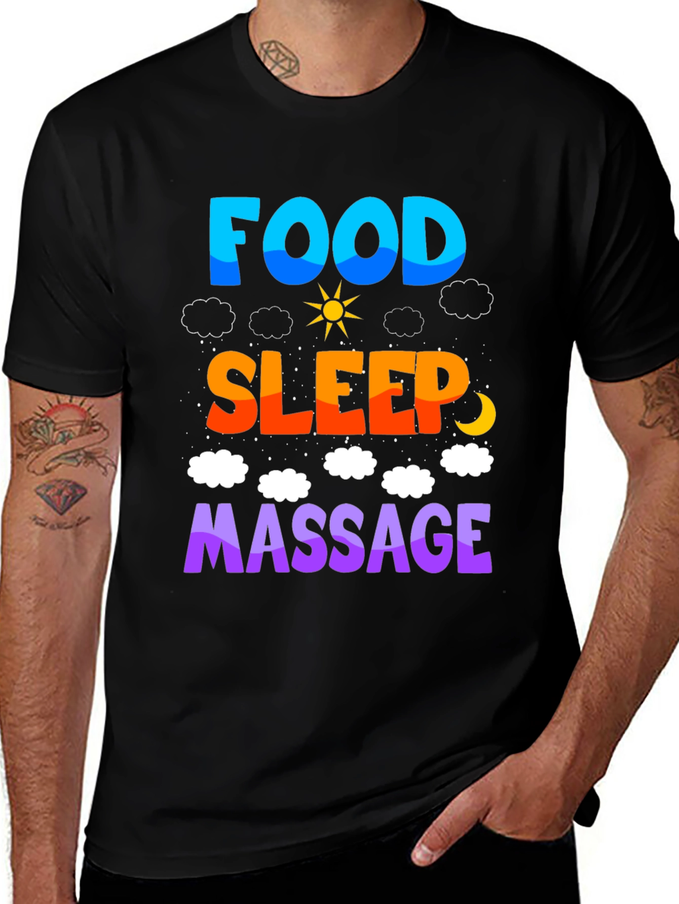 Food Sleep Massage T-Shirt Relaxation Tee