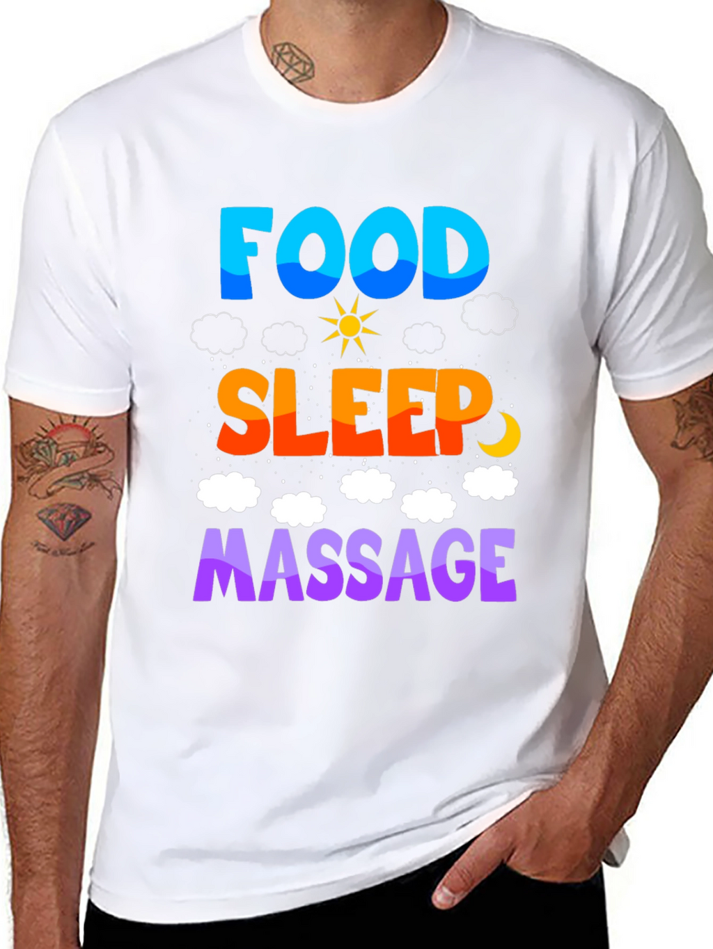 Food Sleep Massage T-Shirt Relaxation Tee