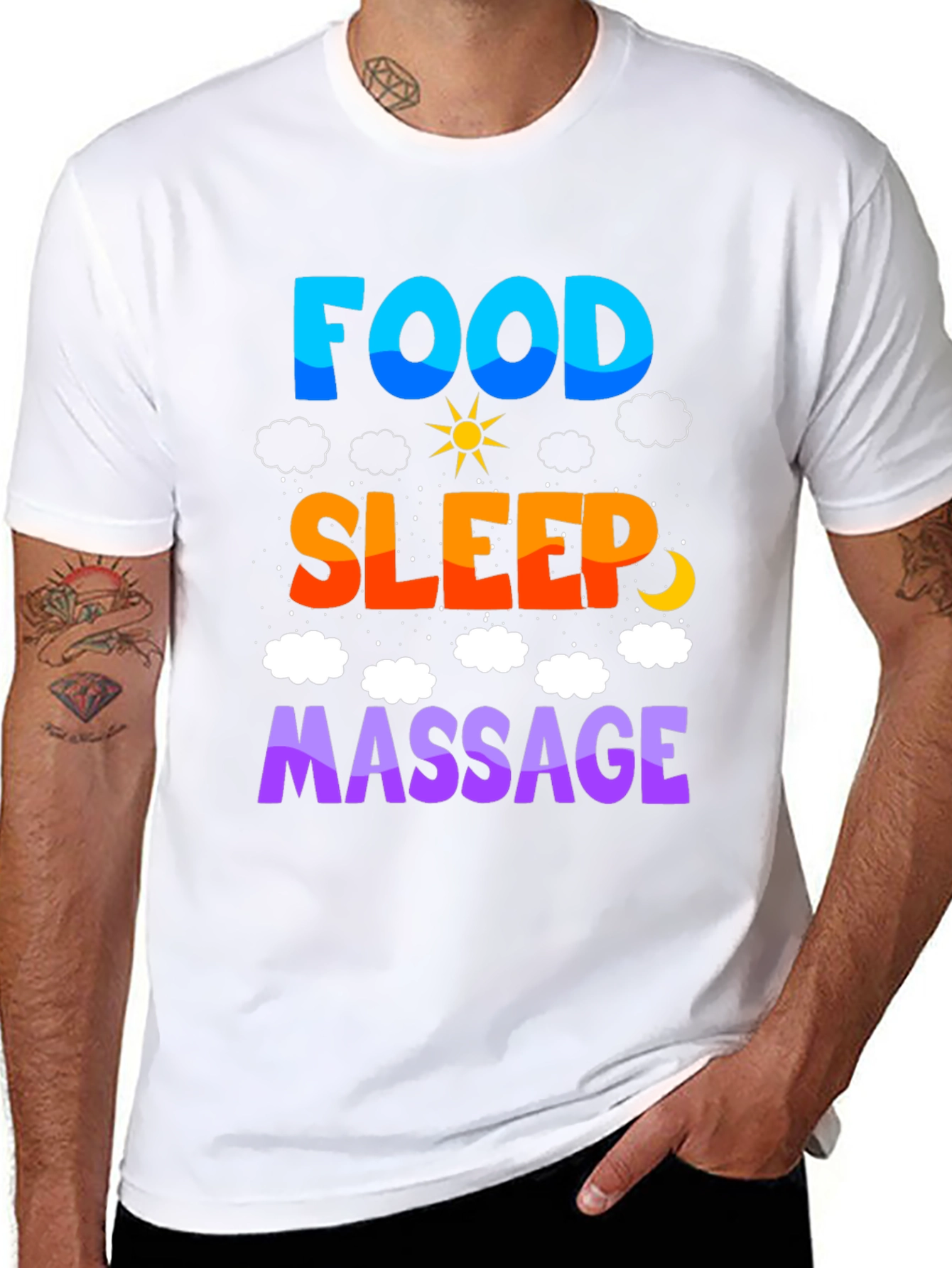 Food Sleep Massage T-Shirt Relaxation Tee