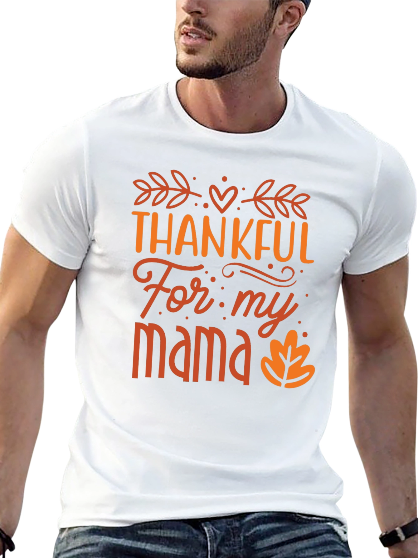 Thankful For My Mama Black T-Shirt