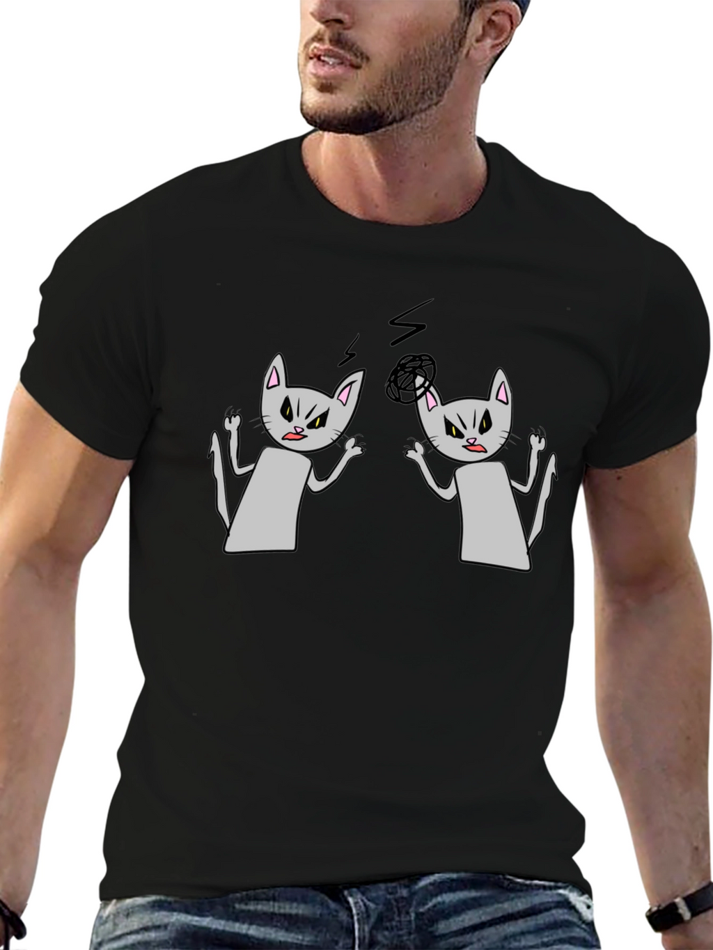 Angry Cats T-Shirt - Funny Graphic Tee