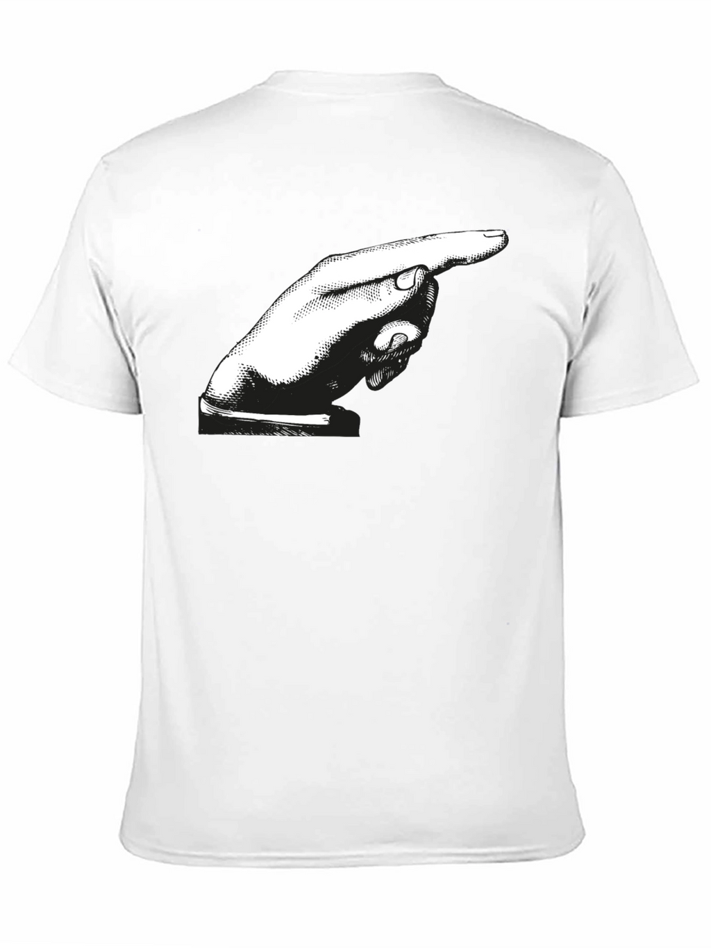 Pointing Hand Graphic Tee - Bold Black Cotton Shirt