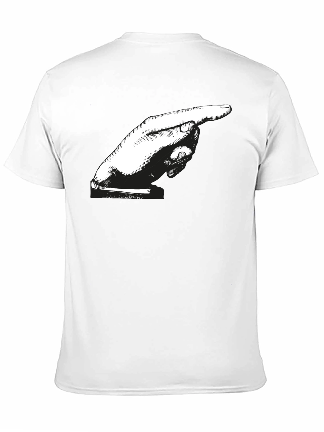Pointing Hand Graphic Tee - Bold Black Cotton Shirt