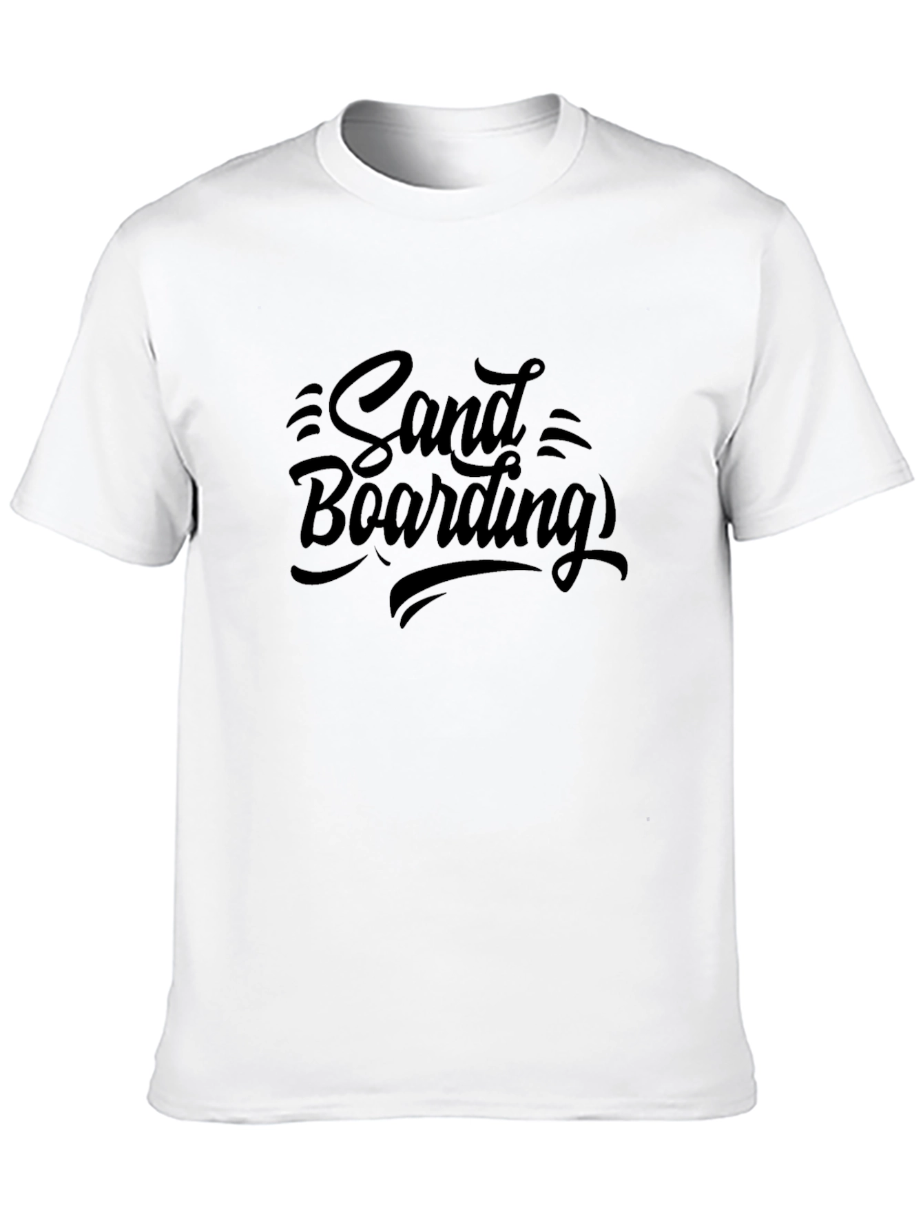 Sand Boarding Graphic Tee - Black Cotton T-Shirt