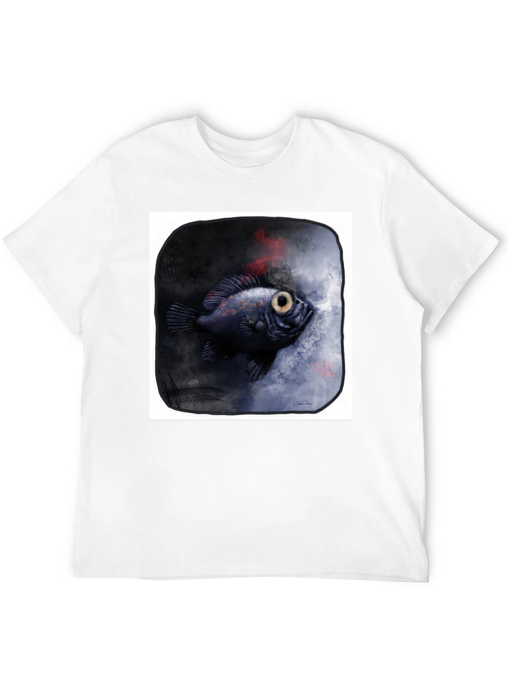 Unique Fish Graphic Black T-Shirt