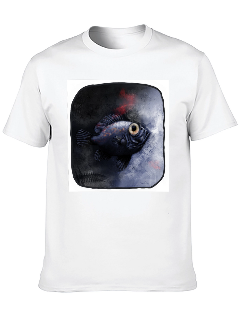 Unique Fish Graphic Black T-Shirt