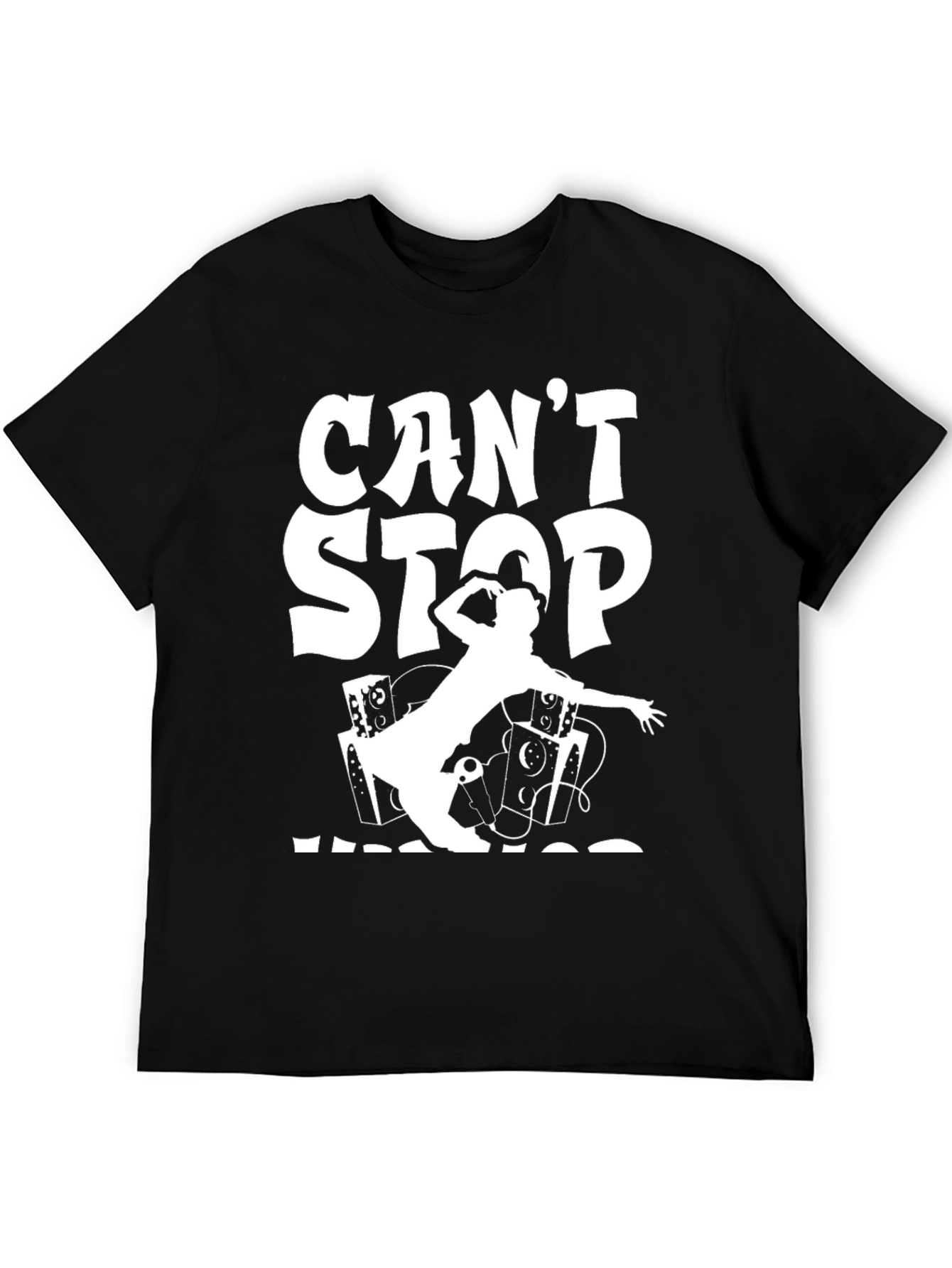 Cant Stop Cheese Black Graphic Tee