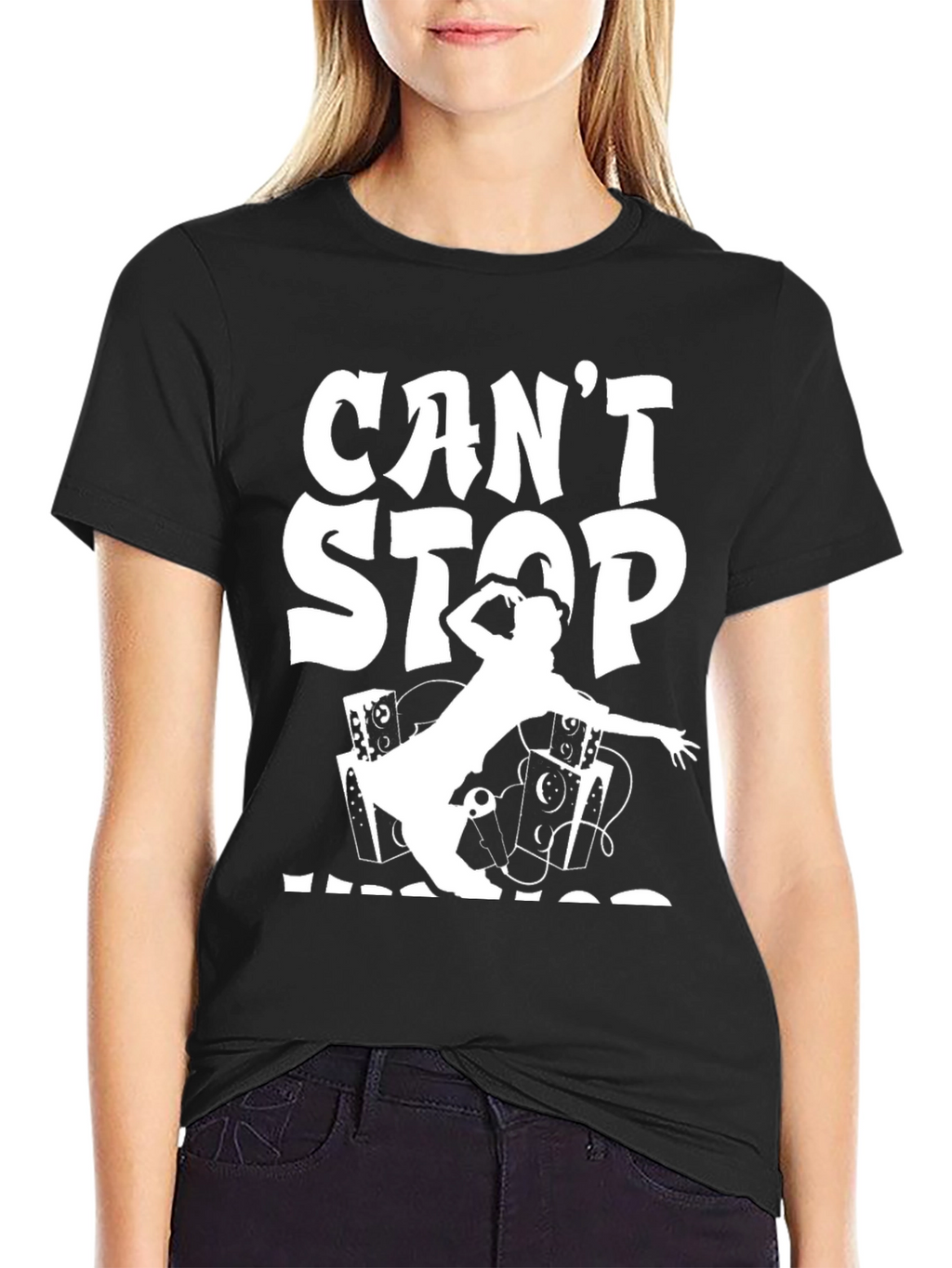 Cant Stop Cheese Black Graphic Tee