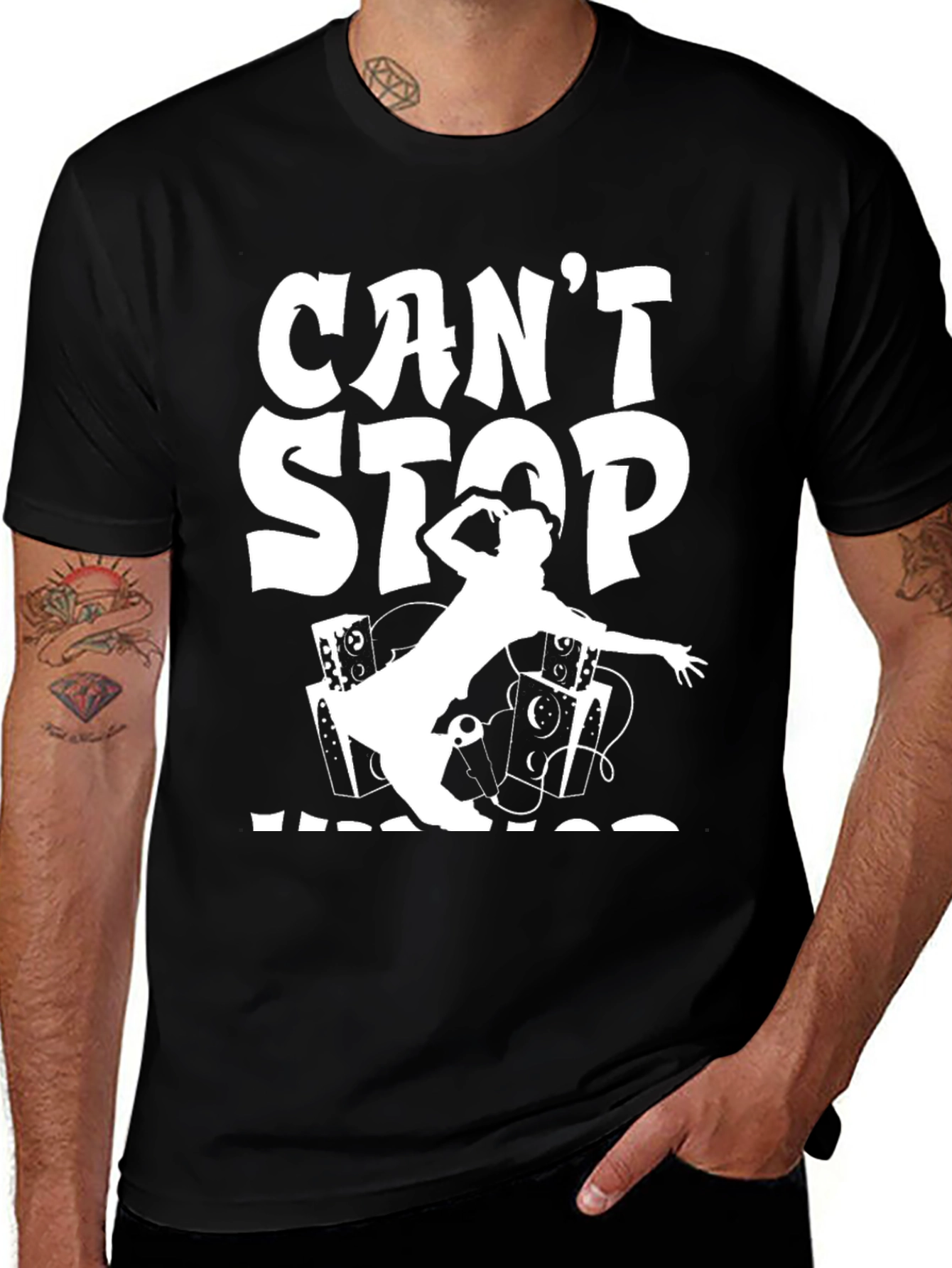 Cant Stop Cheese Black Graphic Tee