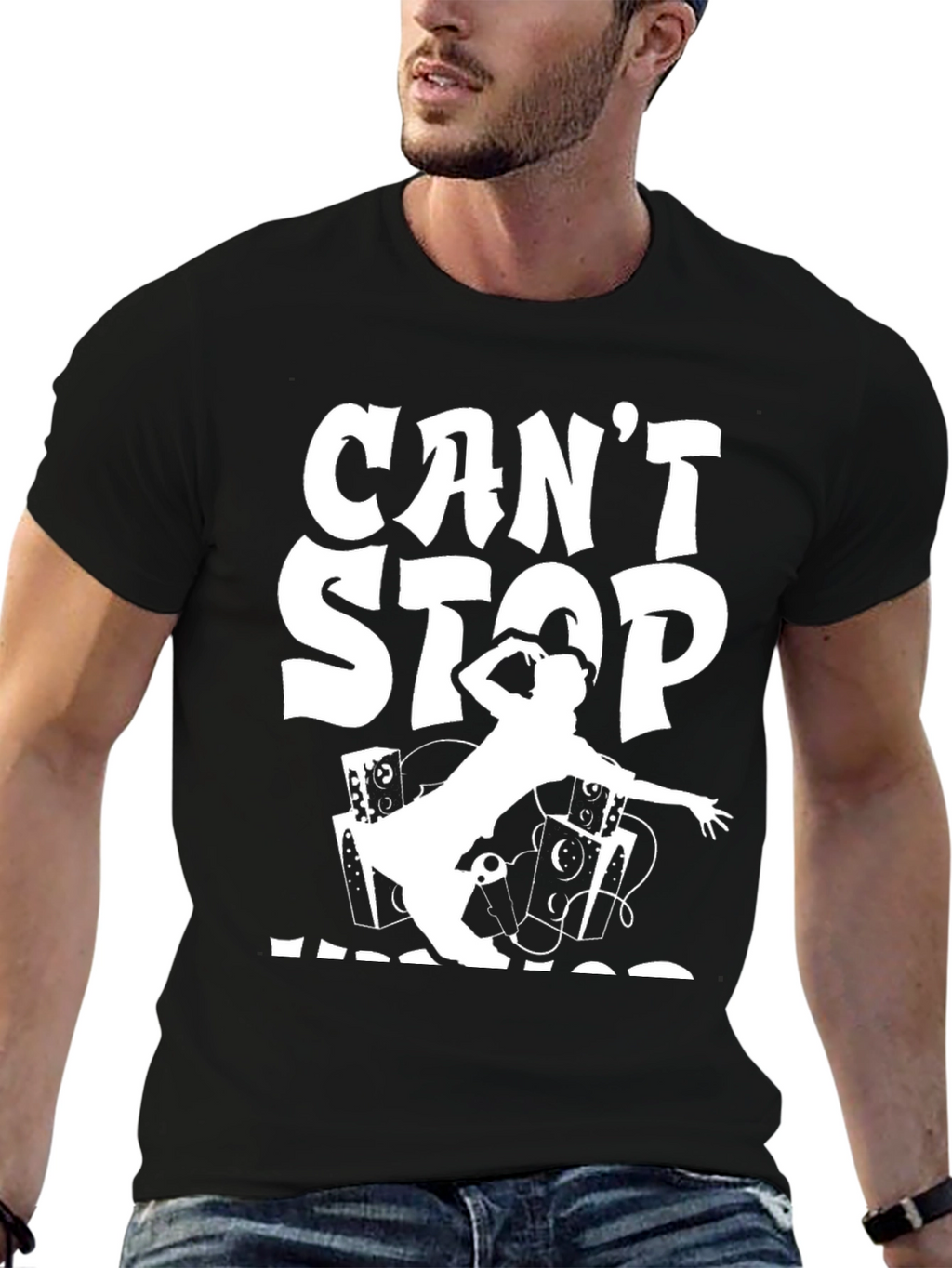 Cant Stop Cheese Black Graphic Tee