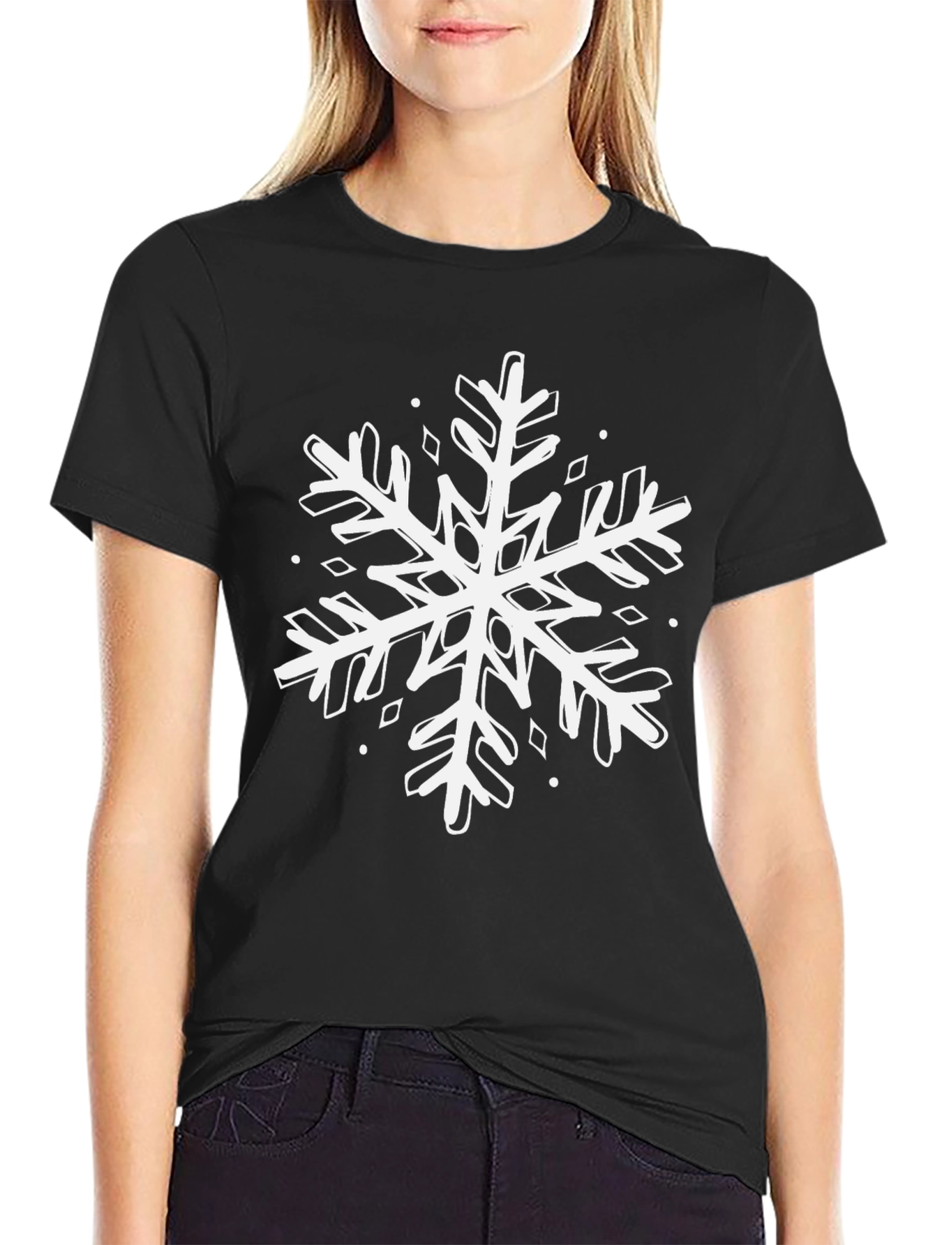 Snowflake Graphic Tee - Black